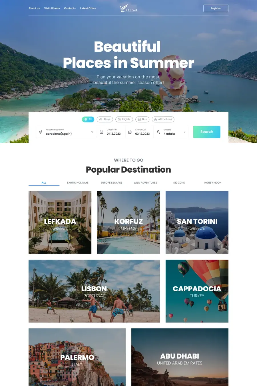 Travel · agency site: Travel agency website with tour discovery.