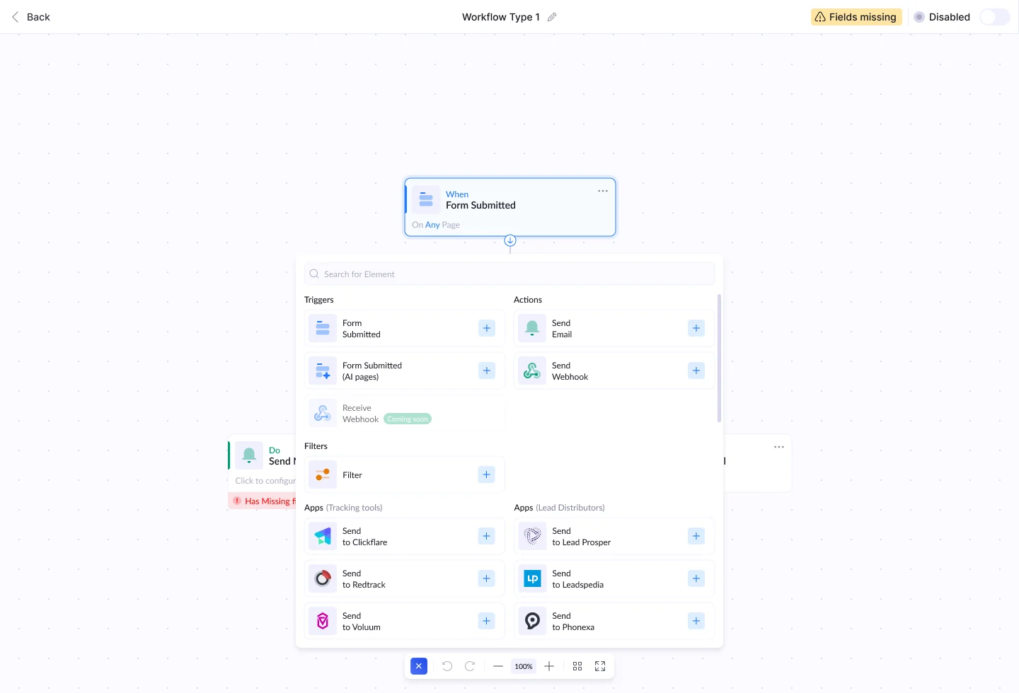 Adding a step: triggers, actions, filters and apps in one searchable menu