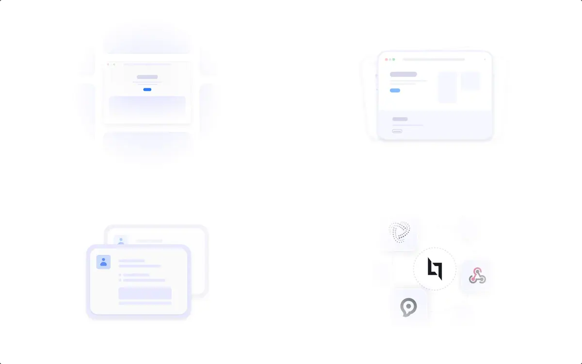 Nothing Here Yet · empty state set: Four LanderLab empty states, each moving the way its screen works.