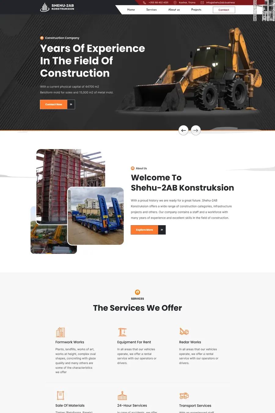 Shehu Construction · corporate site: Corporate site for a construction company.