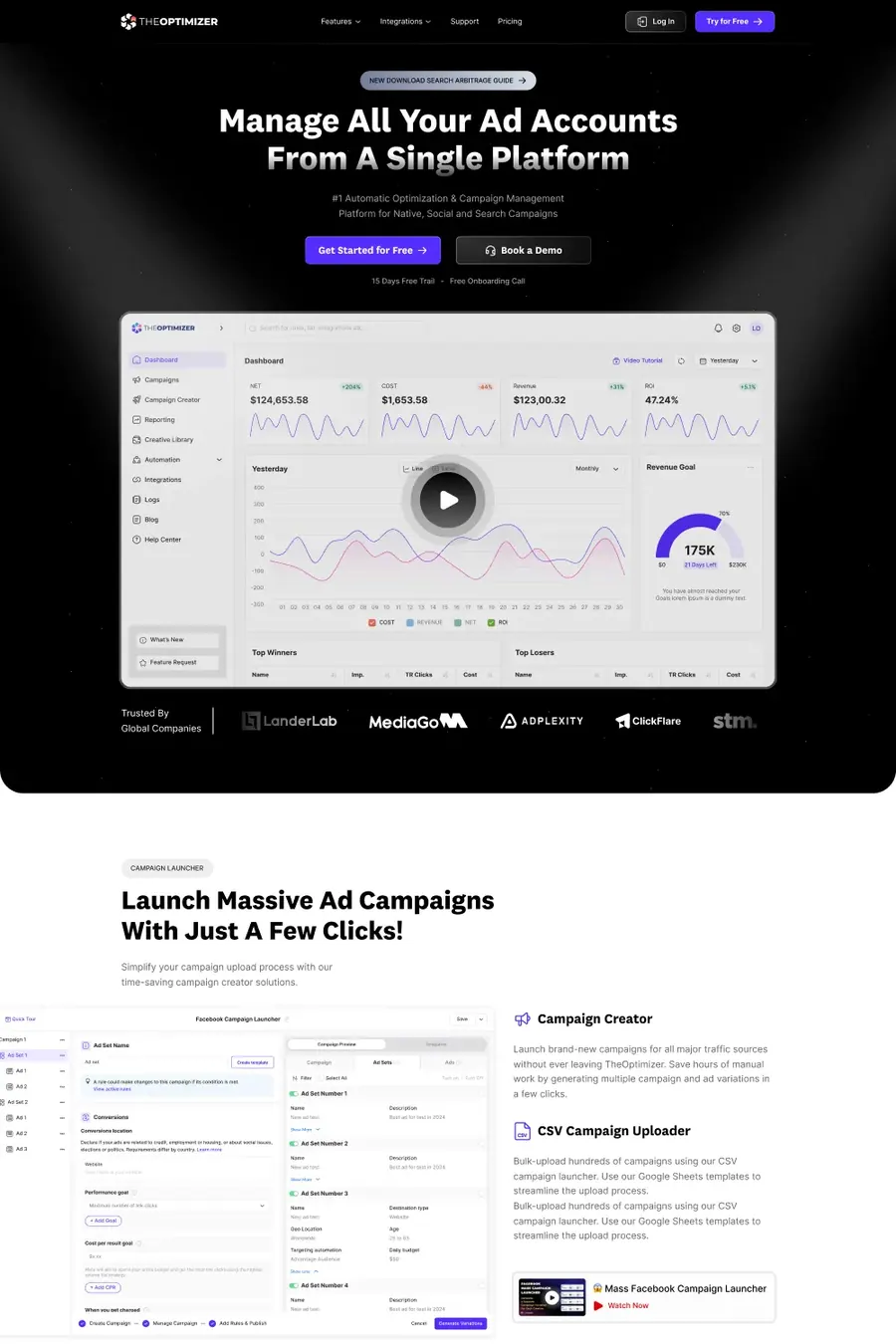 TheOptimizer · first redesign: The first redesign pass before the current site.